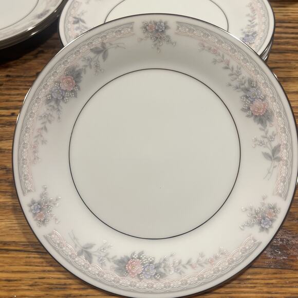 Noritake Bridal Waltz Bread Plates SET Of 9 VTG 6.25" 4109 Pink Blue Floral EXC! - Picture 11 of 14